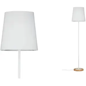 Comparateur de prix : Paulmann Neordic lampadaire stellan e27 max. 20w blanc#bois tissus#métal#bois