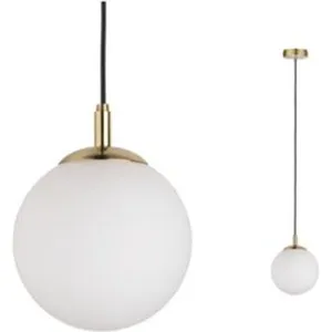 Paulmann Lampe suspension Menja 1 flamme brossé 797,33 satin verre / laiton pas cher