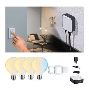 Paulmann Smart Home Set ZigBee 4x E27 7W LED G95 mat CCT pas cher