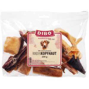 250g de peau de tête de boeuf DIBO, friandises pour chiens pas cher