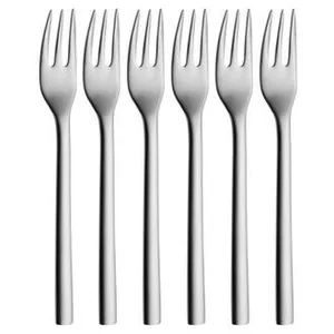 Wmf - Boîte 6 Fourchettes À Gateau Nuova - Gris pas cher