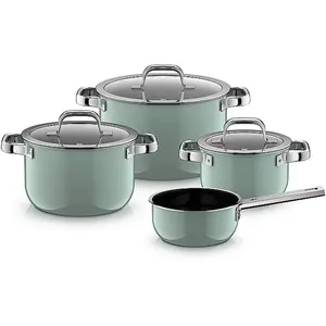 WMF Batterie de cuisine 4 pièces Fusiontec Mineral Pro Eucalyptus Haze...