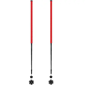Les batons d'Alain - Bâtons de ski de randonnée - Cerise - Taille 135 cm - Rouge pas cher