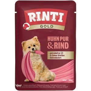 Comparateur de prix : 10x100g RINTI Gold pur poulet, boeuf nourriture humide pour chien