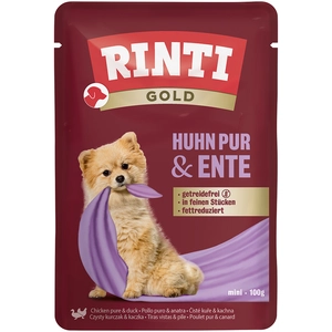 Comparateur de prix : 10x100g RINTI Gold pur poulet, canard nourriture humide pour chien
