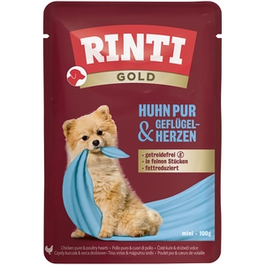 Comparateur de prix : 10x100g RINTI Gold pur poulet, coeurs de volaille nourriture humide pour chien