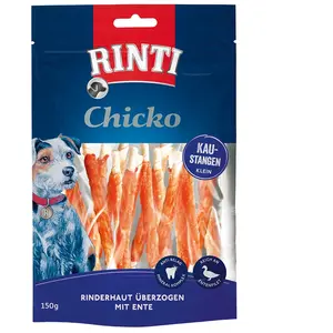 Comparateur de prix : RINTI Chicko Bâtonnets à mâcher, petit format pour chien - canard, 18 ...