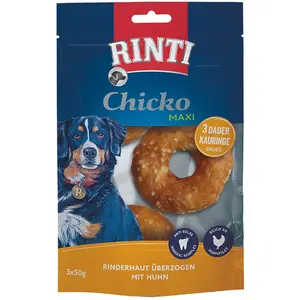 Comparateur de prix : 3x50g RINTI Chicko Maxi Grands anneaux à mâcher - Friandises pour chie...