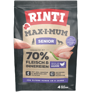 Comparateur de prix : 4kg poulet senior RINTI Max-i-mum nourriture pour chien sèche