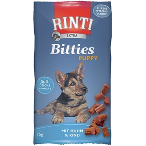 Comparateur de prix : 75g poulet boeuf Extra Bitties friandises RINTI - Friandises pour Chien