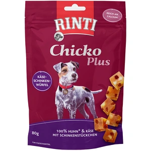 RINTI Chicko Plus Dés de fromage & jambon pour chien - 80 g pas cher