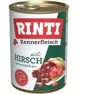 6x400g RINTI Kennerfleisch, cerf- Pâtée pour chien pas cher