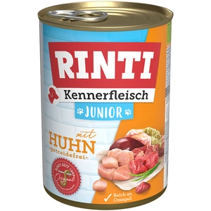 Comparateur de prix : Rinti Kennerfleisch Junior Poulet 400 g   Vous recevrez 12 paquets/; Contenu : 0,4 kg
