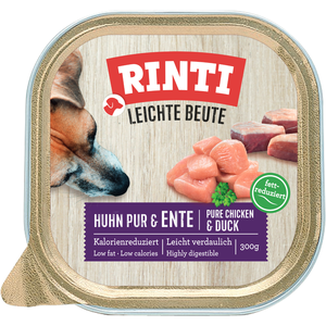 Comparateur de prix : 9x300g RINTI Plaisir léger poulet, canard nourriture humide pour chien