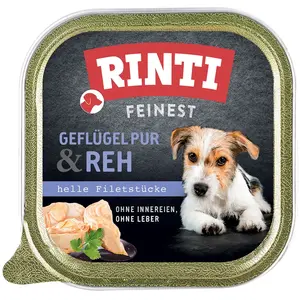 Comparateur de prix : 11x150g RINTI Feinest volaille, cerf - Pâtée pour chien