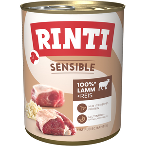 Comparateur de prix : Rinti Agneau et riz sensibles - 6 x 800 g de nourriture humide pour chien