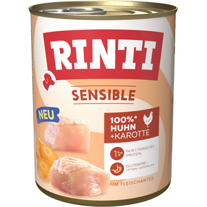 Comparateur de prix : Rinti Sensible Poulet & Carotte | 6 x 800 g de nourriture humide pour chien
