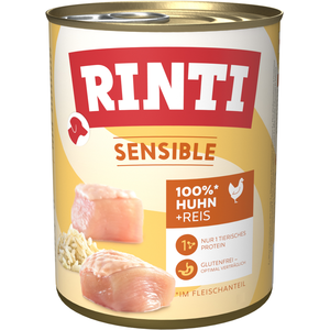 Comparateur de prix : RINTI  Sensible 6 x 800 g pour chien - poulet, riz