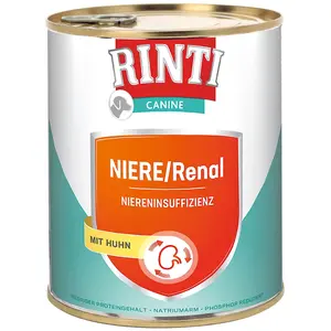 Comparateur de prix : RINTI Canine Insuffisance rénale poulet 800 g pour chien - 6 x 800 g