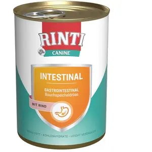Comparateur de prix : 12x400g RINTI Canine intestinal avec boeuf nourriture pour chien humide