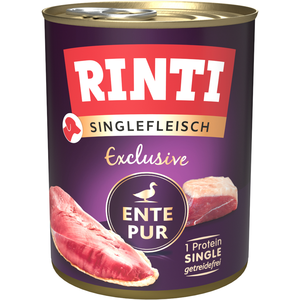 Comparateur de prix : RINTI Viande Pure Exclusive 6 x 800 g pour chien - pur canard