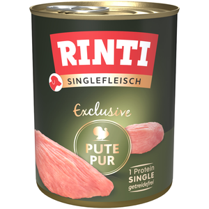 Comparateur de prix : RINTI Viande Pure Exclusive 6 x 800 g pour chien - pure dinde
