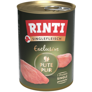 Comparateur de prix : RINTI Viande Pure Exclusive 6 x 400 g pour chien - pure dinde