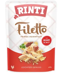 RINTI Filetto en gelée 24 x 100 g pour chien - poulet, boeufVendu paramazon