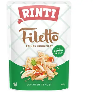 Comparateur de prix : RINTI Filetto en gelée 24 x 100 g pour chien - poulet, légumes