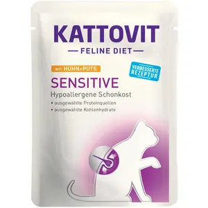 24x85g Kattovit Sensitive Poulet, Dinde - Pâtée Pour Chat pas cher