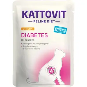 Comparateur de prix : 24x85g Kattovit Diabète / Poids poulet - Pâtée pour chat