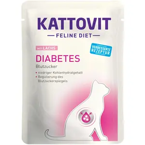 Comparateur de prix : 24x85g Kattovit Diabète / Poids Saumon - Pâtée Pour Chat
