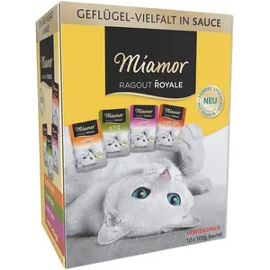 12x100g mixte Ragoût Royal volaille en sauce Miamor - Pâtée pour chat pas cher