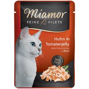 Miamor Filets fins en gelée 6 x 100 g pour chat - poulet, tomate pas cher