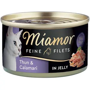 Comparateur de prix : 24x100g Filets Fins Thon Skipjack En Gelée Miamor - Pâtée Pour Chat