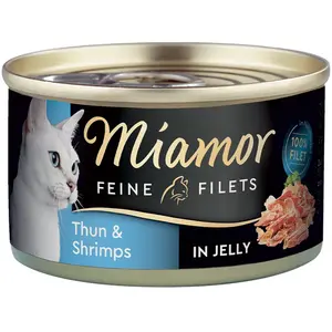Comparateur de prix : Miamor Filets Fins au Thon et crevettes en gelée pour Chats 24 x 100 g