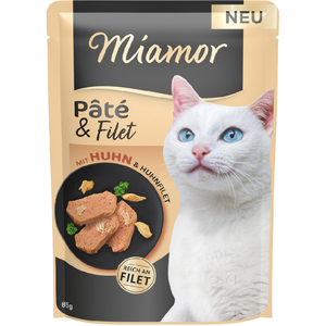 Lot économique : 30x85g Miamor Pâté & Filet de poulet nourriture pour ... pas cher
