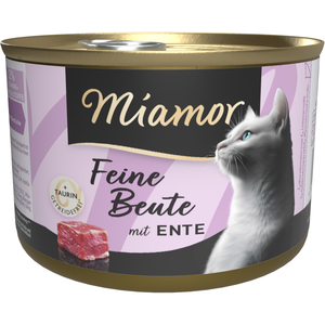 Comparateur de prix : 12 x 185g canard Miamor Proies fines nourriture humide pour chats
