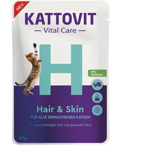 Comparateur de prix : KATTOVIT Vital Care Hair&Skin Nourriture Humide en Sauce pour Chat 85 g