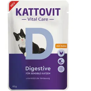 Comparateur de prix : KATTOVIT Vital Care Digestive Nourriture Humide en Sauce pour Chat 85 g