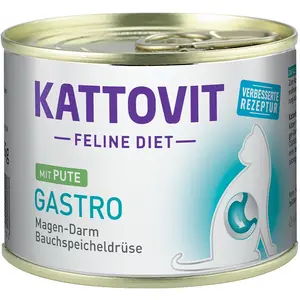 Comparateur de prix : Kattovit Feline Diet Gastro Dinde | 12 x 185 g de nourriture pour chat