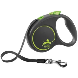 Comparateur de prix : Laisse Black Design L Tape 5m black/ green Flexi FU32T5-251-S-CG