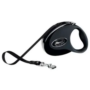 Comparateur de prix : Laisse à enrouleur sangle FLEXI New Classic Taille S noir Flexi