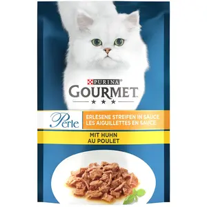 Purina 26x85g Gourmet Perle Les aiguillettes de poulet - Pâtée pour chat pas cher