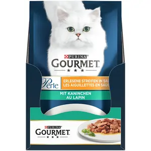 Purina 26x85g Gourmet Perle Les aiguillettes de lapin - Pâtée pour chat pas cher