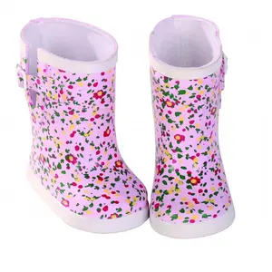 Gotz Vêtements pour poupée de 42 à 50 cm : Bottes de pluie à fleurs