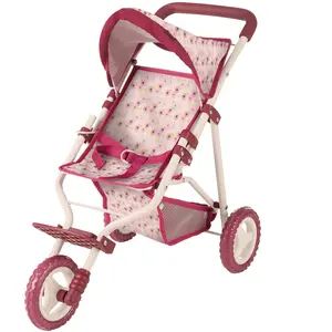 GOTZ Poussette à 3 roues bordeaux avec motifs fleurs pas cher