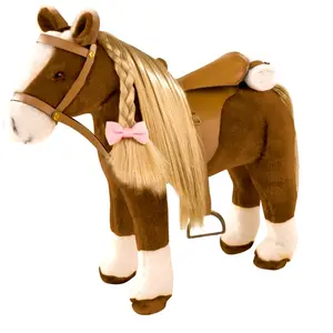 Gotz Accessoires de poupées : Götz Boutique : Peluche Cheval articulé avec brosse à cheveux