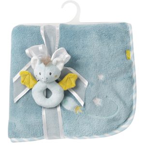 Fehn couverture câline Little Castle100 cm en 2 parties bleue pas cher