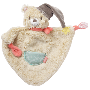 Fehn couverture Brunopeluche ourson 25 cm beige pas cher